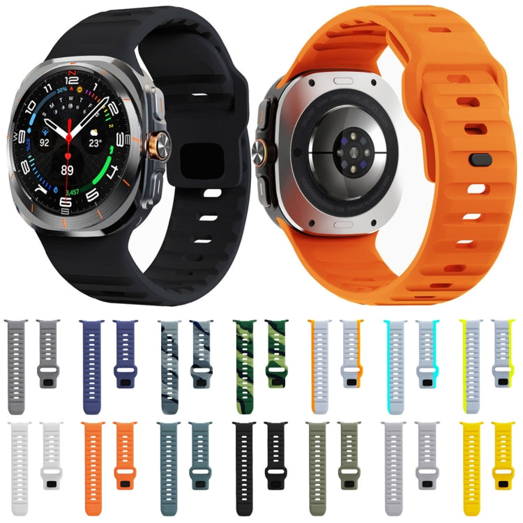 Correia de relógio em silicone com textura ondulada e fivela invertida, para Samsung Galaxy Watch Ultra 47mm / Ultra 2025