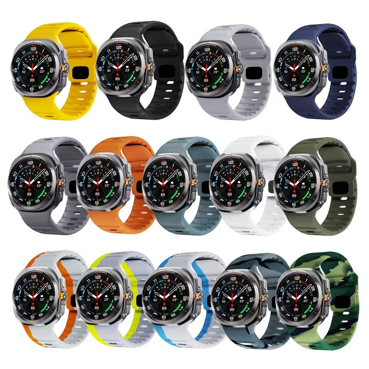 Correia de relógio em silicone com textura ondulada e fivela invertida, para Samsung Galaxy Watch Ultra 47mm / Ultra 2025