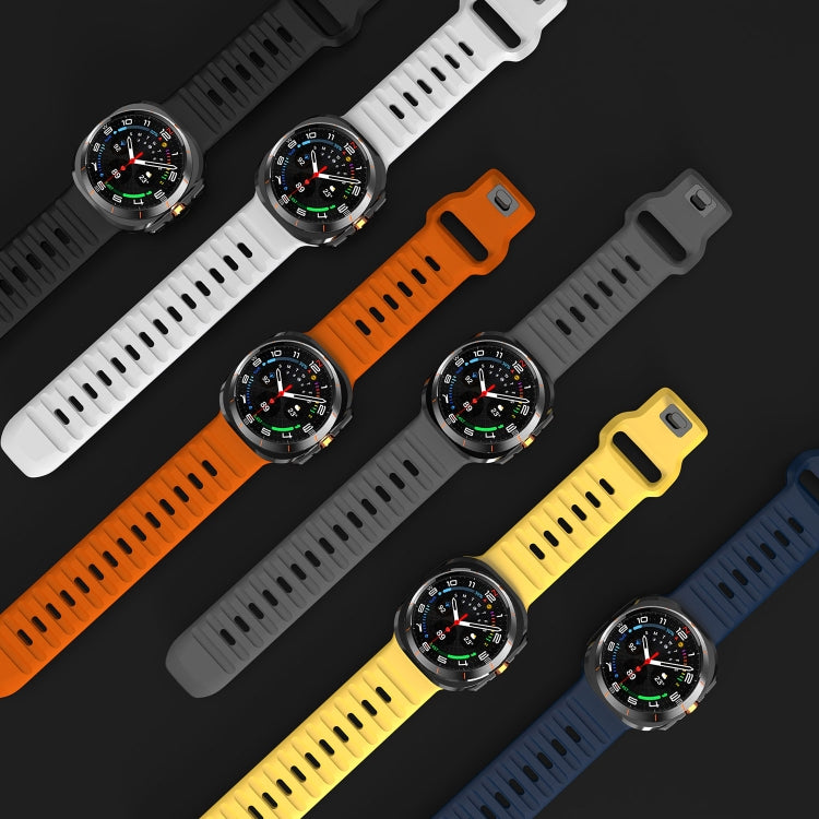 Correia de relógio em silicone com textura ondulada e fivela invertida, para Samsung Galaxy Watch Ultra 47mm / Ultra 2025