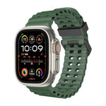 Ocean Dual-Row Hole Silicone Watch Band, For Apple Watch SE 2023 44mm, For Apple Watch Ultra 2 49mm, For Apple Watch Series 9 45mm
