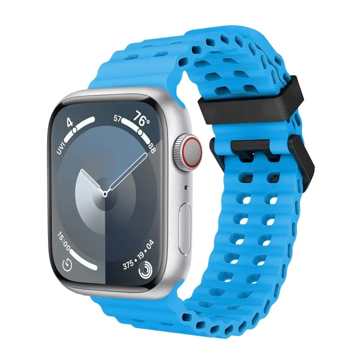 Ocean Dual-Row Hole Silicone Watch Band, For Apple Watch Series 5 44mm, For Apple Watch Series 4 44mm, For Apple Watch Series 3 42mm