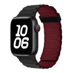 Correia de Relógio em Silicone com Argola Magnética de Três Contas, Para Apple Watch Series 9 41mm