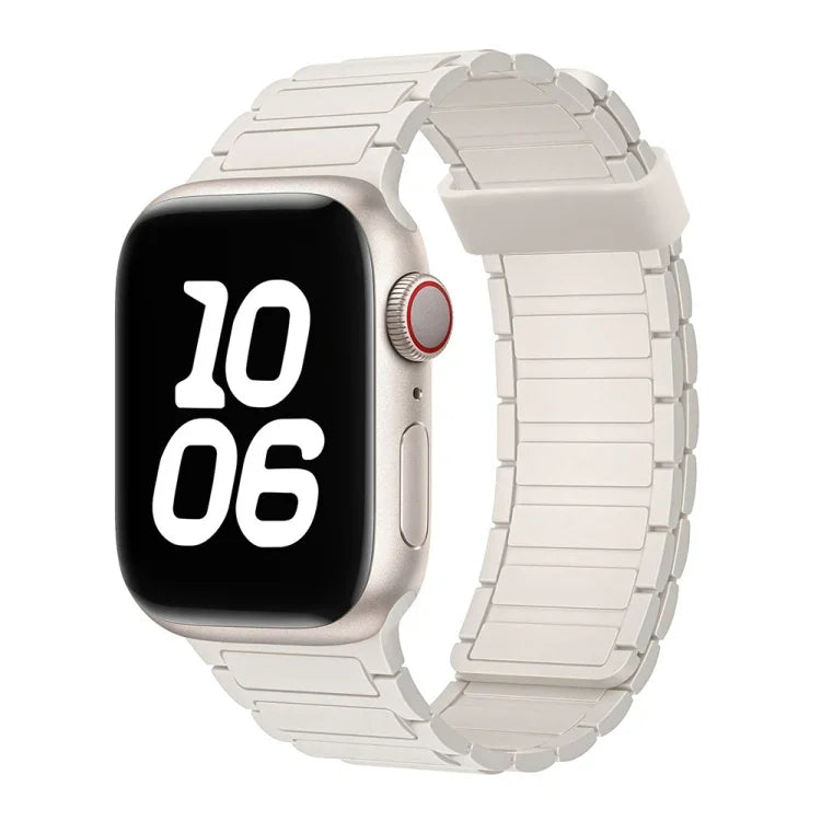 Correia de Relógio em Silicone com Argola Magnética de Três Contas, Para Apple Watch SE 2022 40mm