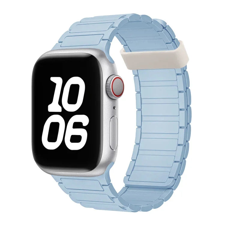 Pulseira de Relógio de Silicone com Argola Magnética Tri-contas, Para Apple Watch SE 2022 44mm