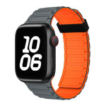Pulseira de Relógio de Silicone com Argola Magnética Tri-contas, Para Apple Watch SE 2022 44mm