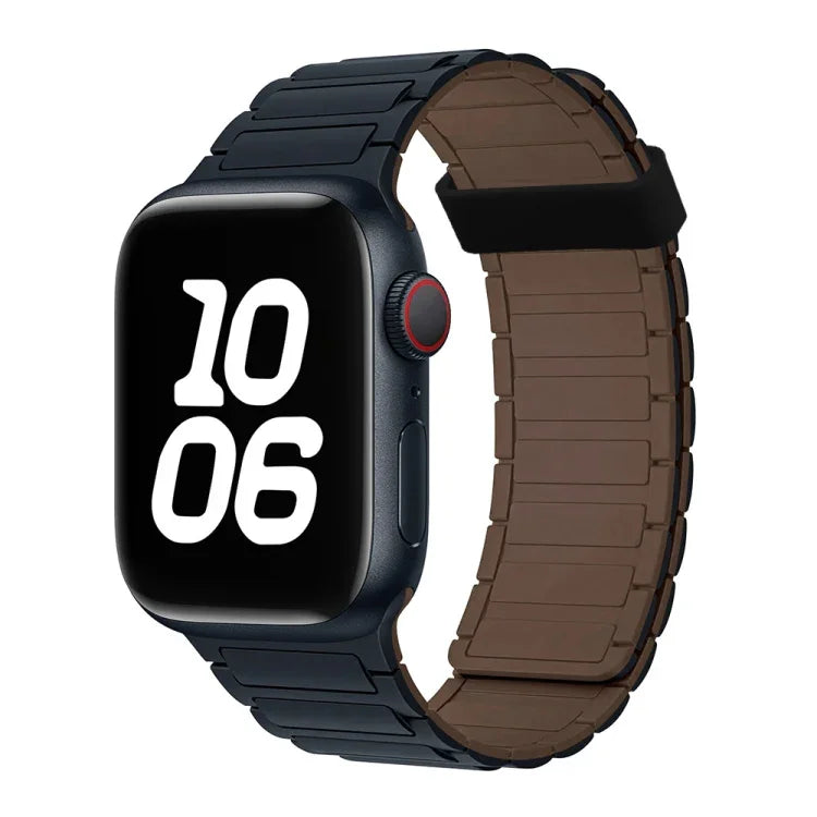 Pulseira de Relógio de Silicone com Argola Magnética Tri-contas, Para Apple Watch SE 2022 44mm