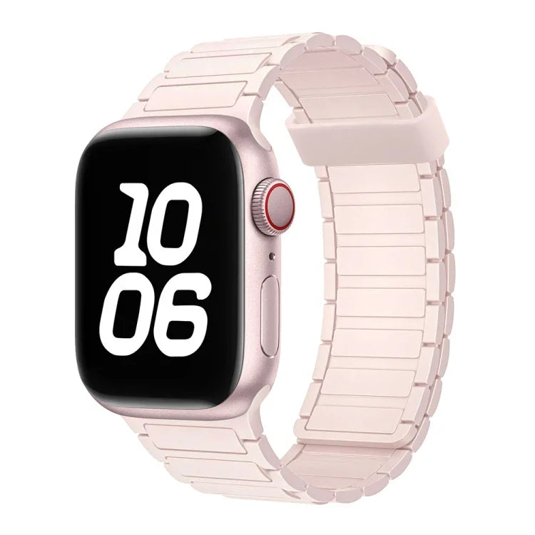 Pulseira de Relógio de Silicone com Argola Magnética Tri-contas, Para Apple Watch Series 7 41mm