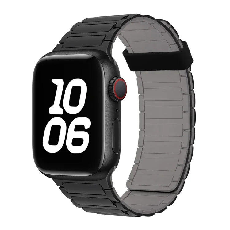 Pulseira de Relógio de Silicone com Argola Magnética Tri-contas, Para Apple Watch Series 7 41mm