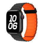 Pulseira de Relógio de Silicone com Argola Magnética Tri-contas, Para Apple Watch Series 7 41mm