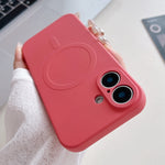 Capa de Telemóvel Magnética MagSafe em Silicone Líquido de Cor Sólida, Para iPhone 16 Pro, Para iPhone 16 Plus, Para iPhone 16
