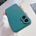 Capa de Telemóvel Magnética MagSafe em Silicone Líquido de Cor Sólida, Para iPhone 16 Pro, Para iPhone 16 Plus, Para iPhone 16