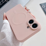 Capa de Telemóvel Magnética MagSafe em Silicone Líquido de Cor Sólida, Para iPhone 16 Pro, Para iPhone 16 Plus, Para iPhone 16