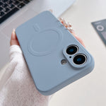 Capa de Telemóvel Magnética MagSafe em Silicone Líquido de Cor Sólida, Para iPhone 16 Pro, Para iPhone 16 Plus, Para iPhone 16