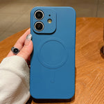 Capa de Telemóvel Magnética MagSafe em Silicone Líquido de Cor Sólida, Para iPhone 11, Para iPhone 11 Pro