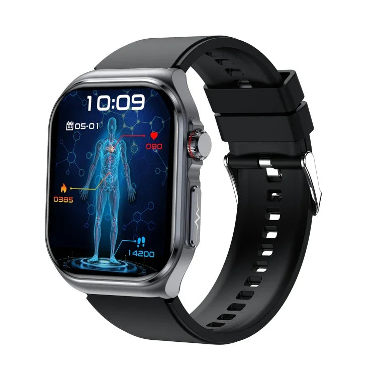 ET585 Smartwatch com Pulseira de Silicone de 2,04 polegadas IP68 à Prova de Água, Suporta ECG / Medição da Composição Sanguínea