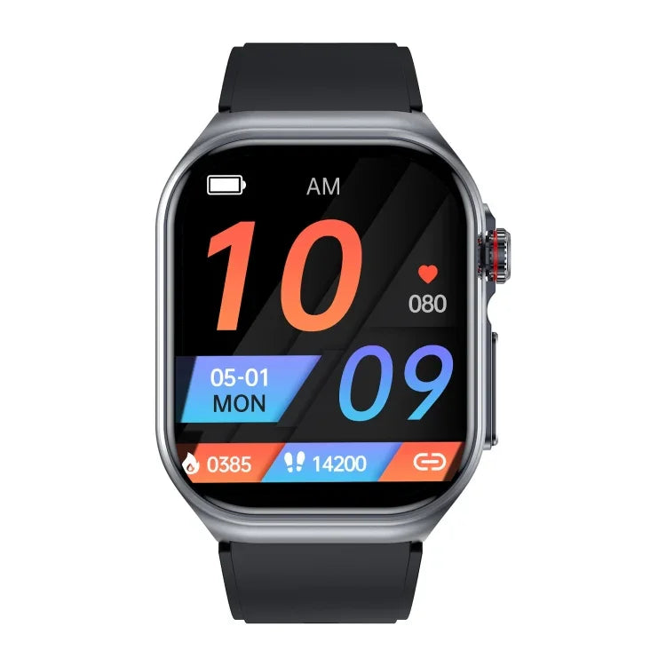 ET585 Smartwatch com Pulseira de Silicone de 2,04 polegadas IP68 à Prova de Água, Suporta ECG / Medição da Composição Sanguínea