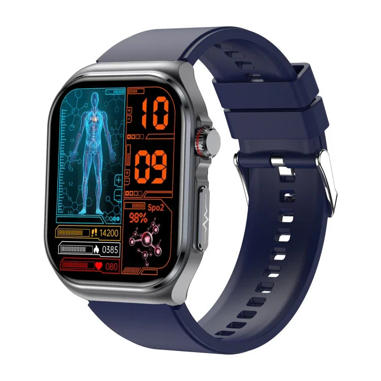 ET585 Smartwatch com Pulseira de Silicone de 2,04 polegadas IP68 à Prova de Água, Suporta ECG / Medição da Composição Sanguínea
