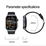 ET585 Smartwatch com Pulseira de Silicone de 2,04 polegadas IP68 à Prova de Água, Suporta ECG / Medição da Composição Sanguínea