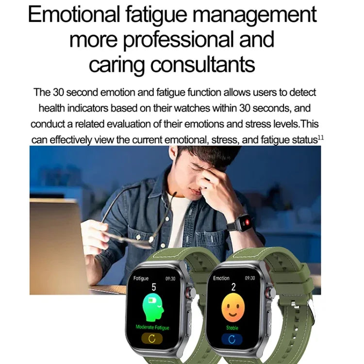 ET585 Smartwatch com Pulseira de Silicone de 2,04 polegadas IP68 à Prova de Água, Suporta ECG / Medição da Composição Sanguínea