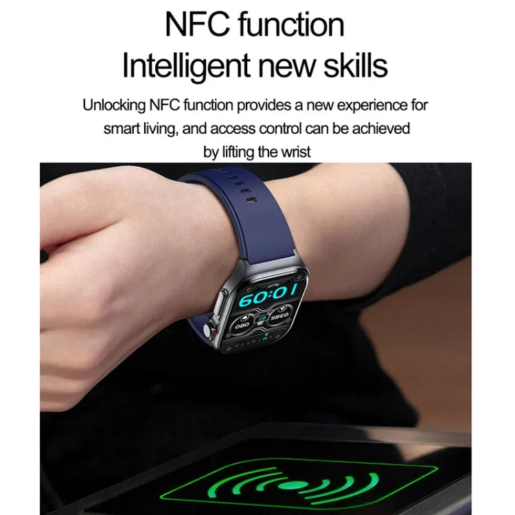 ET585 Smartwatch com Pulseira de Silicone de 2,04 polegadas IP68 à Prova de Água, Suporta ECG / Medição da Composição Sanguínea