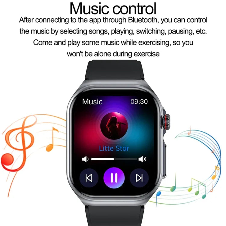 ET585 Smartwatch com Correia de Nylon de 2,04 polegadas IP68 Impermeável, Suporta ECG / Medição da Composição Sanguínea