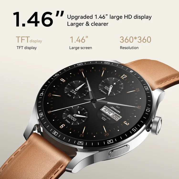 Smartwatch JOYROOM JR-FC2 Pro Série Clássica, Ecrã de 1,46 polegadas, Suporta Chamadas BT / Frequência Cardíaca / Oxigénio no Sangue