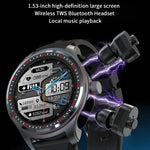 Smartwatch LC19 com Auricular Bluetooth 2 em 1 de 1,53 polegadas IP67 à Prova de Água, Suporta Monitorização do Sono