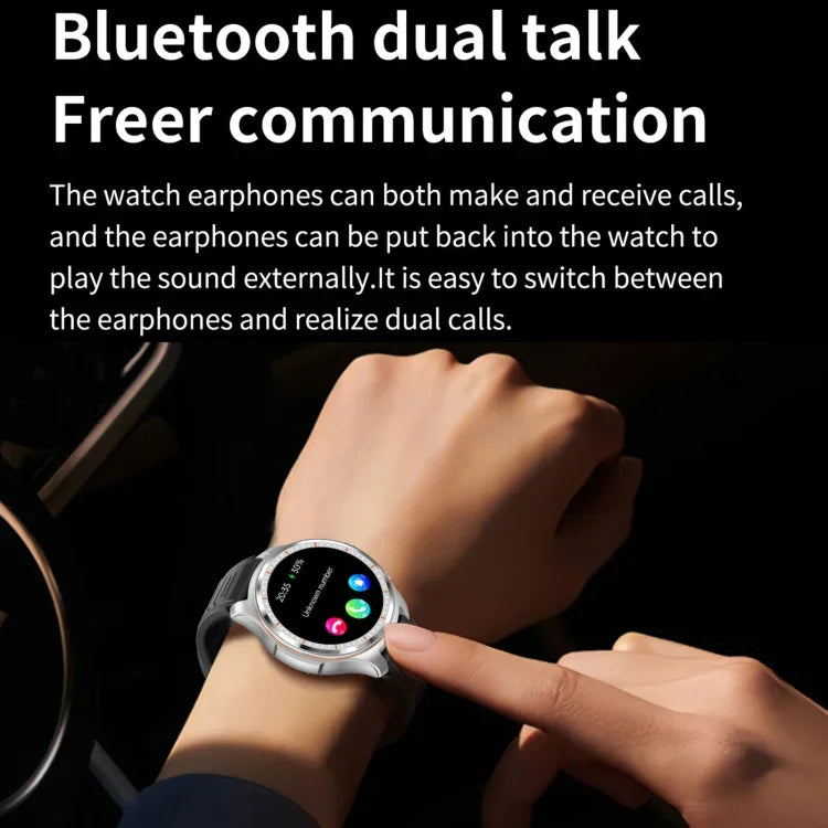 Smartwatch LC19 com Auricular Bluetooth 2 em 1 de 1,53 polegadas IP67 à Prova de Água, Suporta Monitorização do Sono