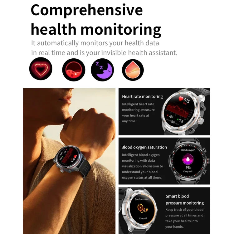 Smartwatch LC19 com Auricular Bluetooth 2 em 1 de 1,53 polegadas IP67 à Prova de Água, Suporta Monitorização do Sono