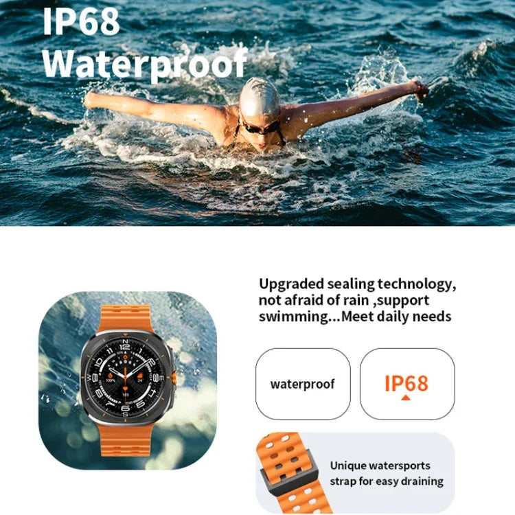 Smartwatch W7 de 1,43 polegadas IP68 à Prova de Água, Suporta Lembrete de Sedentarismo / Monitorização do Sono