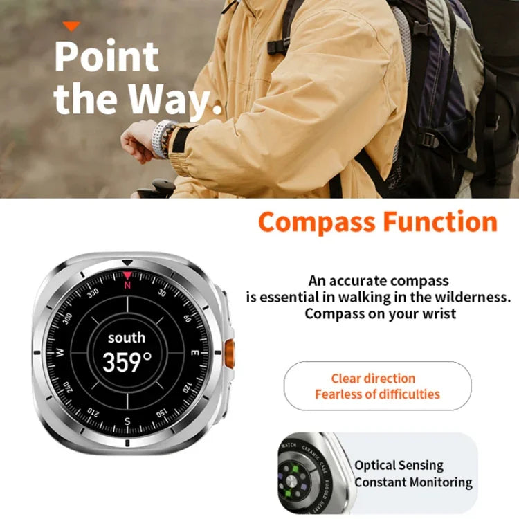 Smartwatch W7 de 1,43 polegadas IP68 à Prova de Água, Suporta Lembrete de Sedentarismo / Monitorização do Sono