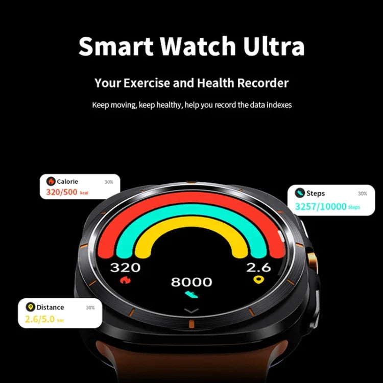 Smartwatch W7 de 1,43 polegadas IP68 à Prova de Água, Suporta Lembrete de Sedentarismo / Monitorização do Sono
