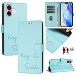 Capa de Telefone em Pele com Relevo Sorriso e RFID, Para iPhone 16, Para iPhone 15 Pro Max, Para iPhone 15 Pro, Para iPhone 15 Plus, Para iPhone 15, Para iPhone 14 Plus, Para iPhone 14 / 13, Para iPhone 14 Pro