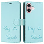 Capa de Telefone em Pele com Relevo Sorriso e RFID, Para iPhone 16, Para iPhone 15 Pro Max, Para iPhone 15 Pro, Para iPhone 15 Plus, Para iPhone 15, Para iPhone 14 Plus, Para iPhone 14 / 13, Para iPhone 14 Pro