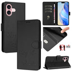 Capa de Telefone em Pele com Relevo Sorriso e RFID, Para iPhone 16, Para iPhone 15 Pro Max, Para iPhone 15 Pro, Para iPhone 15 Plus, Para iPhone 15, Para iPhone 14 Plus, Para iPhone 14 / 13, Para iPhone 14 Pro