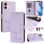 Capa de Telefone em Pele com Relevo Sorriso e RFID, Para iPhone 16, Para iPhone 15 Pro Max, Para iPhone 15 Pro, Para iPhone 15 Plus, Para iPhone 15, Para iPhone 14 Plus, Para iPhone 14 / 13, Para iPhone 14 Pro