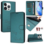 Capa de Telefone em Pele com Relevo Sorriso e RFID, Para iPhone 16, Para iPhone 15 Pro Max, Para iPhone 15 Pro, Para iPhone 15 Plus, Para iPhone 15, Para iPhone 14 Plus, Para iPhone 14 / 13, Para iPhone 14 Pro