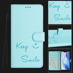 Capa de telemóvel em pele com relevo de sorriso e RFID, para iPhone 14 Pro Max, para iPhone SE 2022 / 2020 / 8 / 7, para iPhone 13 Pro Max, para iPhone 13 Pro, para iPhone 13 mini, para iPhone 12 / 12 Pro, para iPhone 12 Pro Max, para iPhone 12 mini