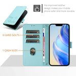 Capa de telemóvel em pele com relevo de sorriso e RFID, para iPhone 14 Pro Max, para iPhone SE 2022 / 2020 / 8 / 7, para iPhone 13 Pro Max, para iPhone 13 Pro, para iPhone 13 mini, para iPhone 12 / 12 Pro, para iPhone 12 Pro Max, para iPhone 12 mini