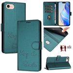 Capa de telemóvel em pele com relevo de sorriso e RFID, para iPhone 14 Pro Max, para iPhone SE 2022 / 2020 / 8 / 7, para iPhone 13 Pro Max, para iPhone 13 Pro, para iPhone 13 mini, para iPhone 12 / 12 Pro, para iPhone 12 Pro Max, para iPhone 12 mini