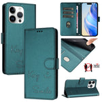 Capa de telemóvel em pele com relevo de sorriso e RFID, para iPhone 14 Pro Max, para iPhone SE 2022 / 2020 / 8 / 7, para iPhone 13 Pro Max, para iPhone 13 Pro, para iPhone 13 mini, para iPhone 12 / 12 Pro, para iPhone 12 Pro Max, para iPhone 12 mini