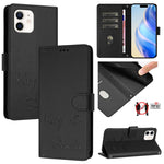 Capa de telemóvel em pele com relevo de sorriso e RFID, para iPhone 14 Pro Max, para iPhone SE 2022 / 2020 / 8 / 7, para iPhone 13 Pro Max, para iPhone 13 Pro, para iPhone 13 mini, para iPhone 12 / 12 Pro, para iPhone 12 Pro Max, para iPhone 12 mini
