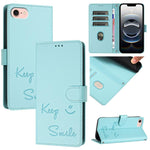 Capa de Telemóvel em Pele com Relevo de Sorriso e RFID, Para iPhone 17 Pro Max, Para iPhone 17 Pro, Para iPhone 17, Para iPhone Air, Para iPhone SE 2024, Para iPhone 16 Pro Max, Para iPhone 16 Pro, Para iPhone 16 Plus