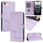 Capa de Telemóvel em Pele com Relevo de Sorriso e RFID, Para iPhone 17 Pro Max, Para iPhone 17 Pro, Para iPhone 17, Para iPhone Air, Para iPhone SE 2024, Para iPhone 16 Pro Max, Para iPhone 16 Pro, Para iPhone 16 Plus