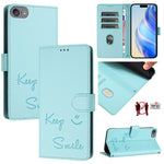 Capa de telemóvel em pele com relevo de sorriso e RFID, para iPhone 11 Pro Max, para iPhone 11, para iPhone 11 Pro, para iPod Touch 7 / 6 / 5, para iPhone X / XS, para iPhone XR, para iPhone XS Max, para iPhone 8 Plus / 7 Plus