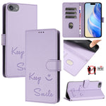 Capa de telemóvel em pele com relevo de sorriso e RFID, para iPhone 11 Pro Max, para iPhone 11, para iPhone 11 Pro, para iPod Touch 7 / 6 / 5, para iPhone X / XS, para iPhone XR, para iPhone XS Max, para iPhone 8 Plus / 7 Plus