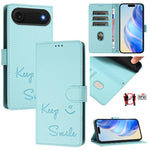 Capa de Telemóvel em Pele com Relevo de Sorriso e RFID, Para iPhone 17 Pro Max, Para iPhone 17 Pro, Para iPhone 17, Para iPhone Air, Para iPhone SE 2024, Para iPhone 16 Pro Max, Para iPhone 16 Pro, Para iPhone 16 Plus