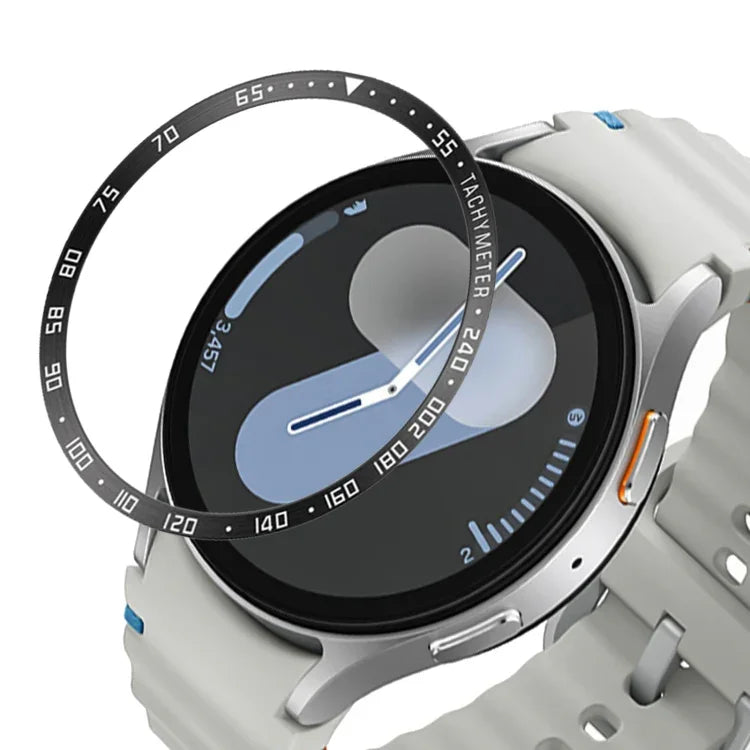Anel de Aro em Aço Inoxidável Estilo E para Mostrador de Smartwatch, Para Samsung Galaxy Watch Ultra 47mm, Para Samsung Galaxy Watch 7 44mm, Para Samsung Galaxy Watch 7 40mm