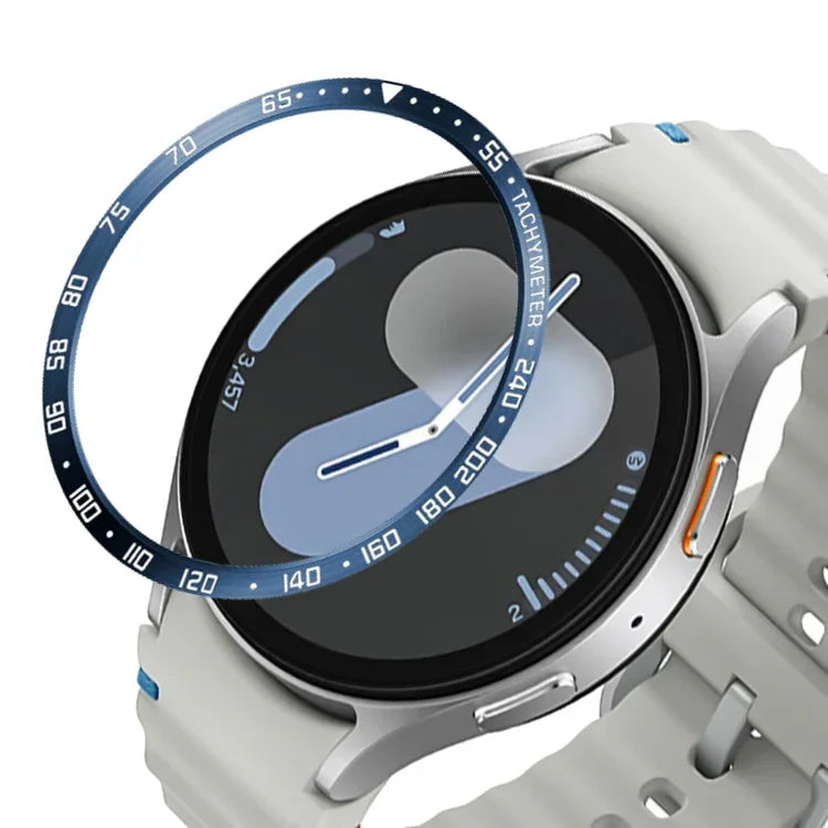 Anel de Aro em Aço Inoxidável Estilo E para Mostrador de Smartwatch, Para Samsung Galaxy Watch Ultra 47mm, Para Samsung Galaxy Watch 7 44mm, Para Samsung Galaxy Watch 7 40mm