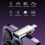 Adaptador OTG 8 Pinos para USB, USB-C / Tipo-C, 8 Pinos para USB, Tipo-C